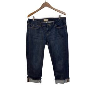 Banana Republic‎ Blue Stretch Cropped Jeans Rolled Cuffs Size 32/14